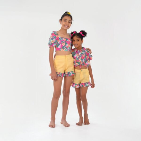 Conjunto Short Verde con Camisa Estampado Flores MARIA JOSE - Image 2