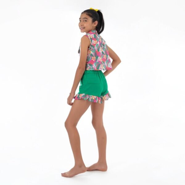 Conjunto Short Verde con Camisa Estampado Flores MARIA JOSE - Image 3