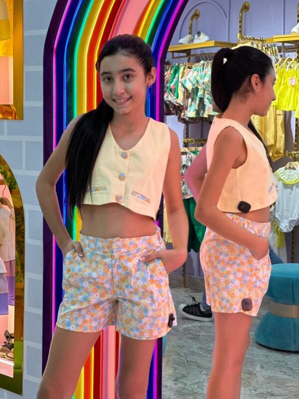 Conjunto Short Chaleco Amarillo GUADALUPE